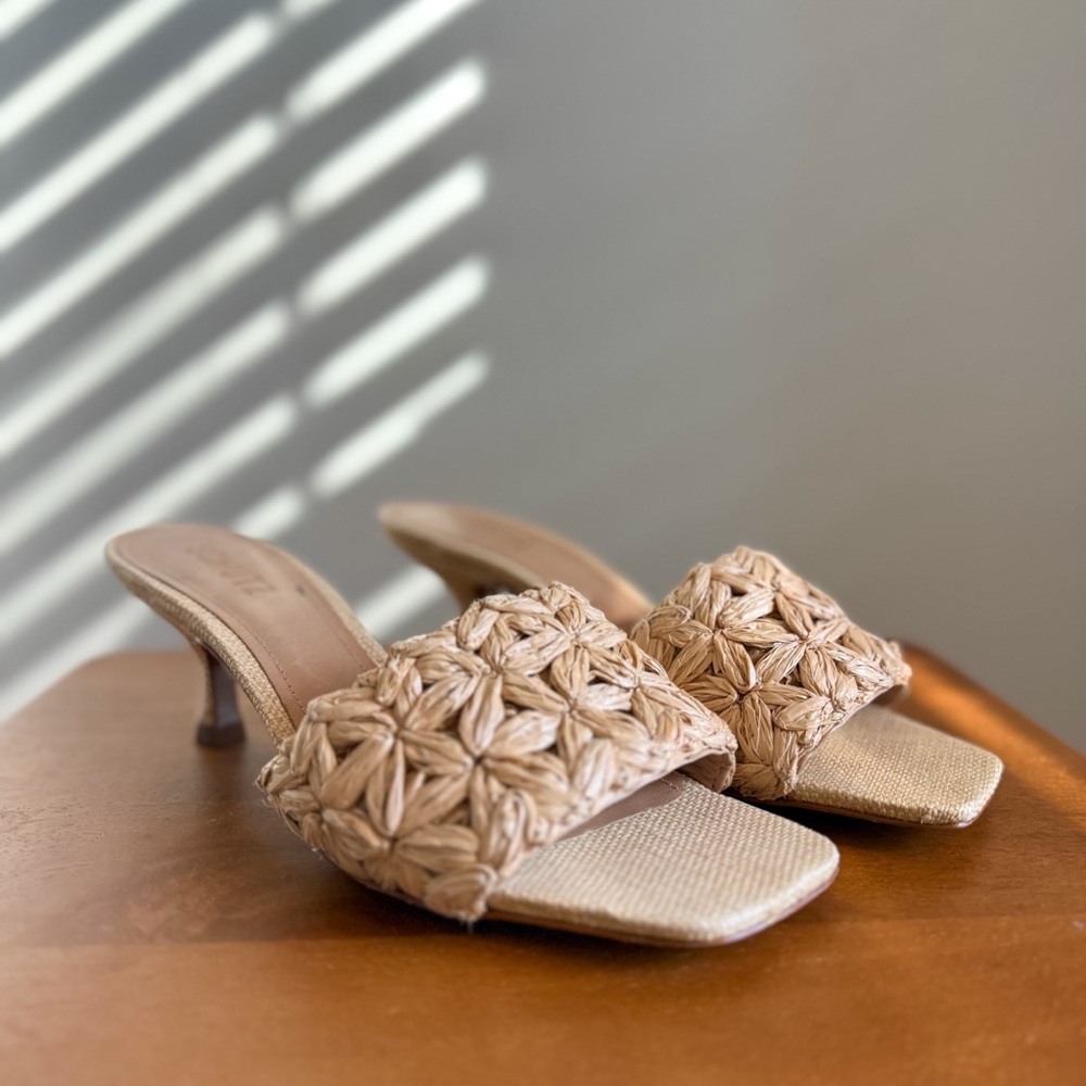 NWOT Schutz Woven Mule Sandals